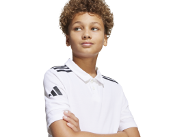 ADIDAS SQUADRA25 COTTON POLO JR. - WHITE/BLACK