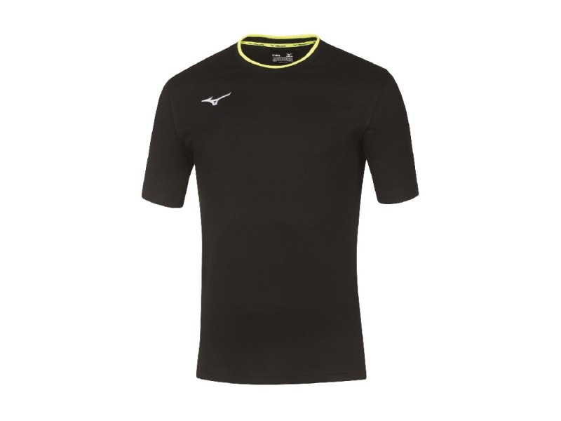 MIZUNO TEE - BLACK/YELLOW FLUO