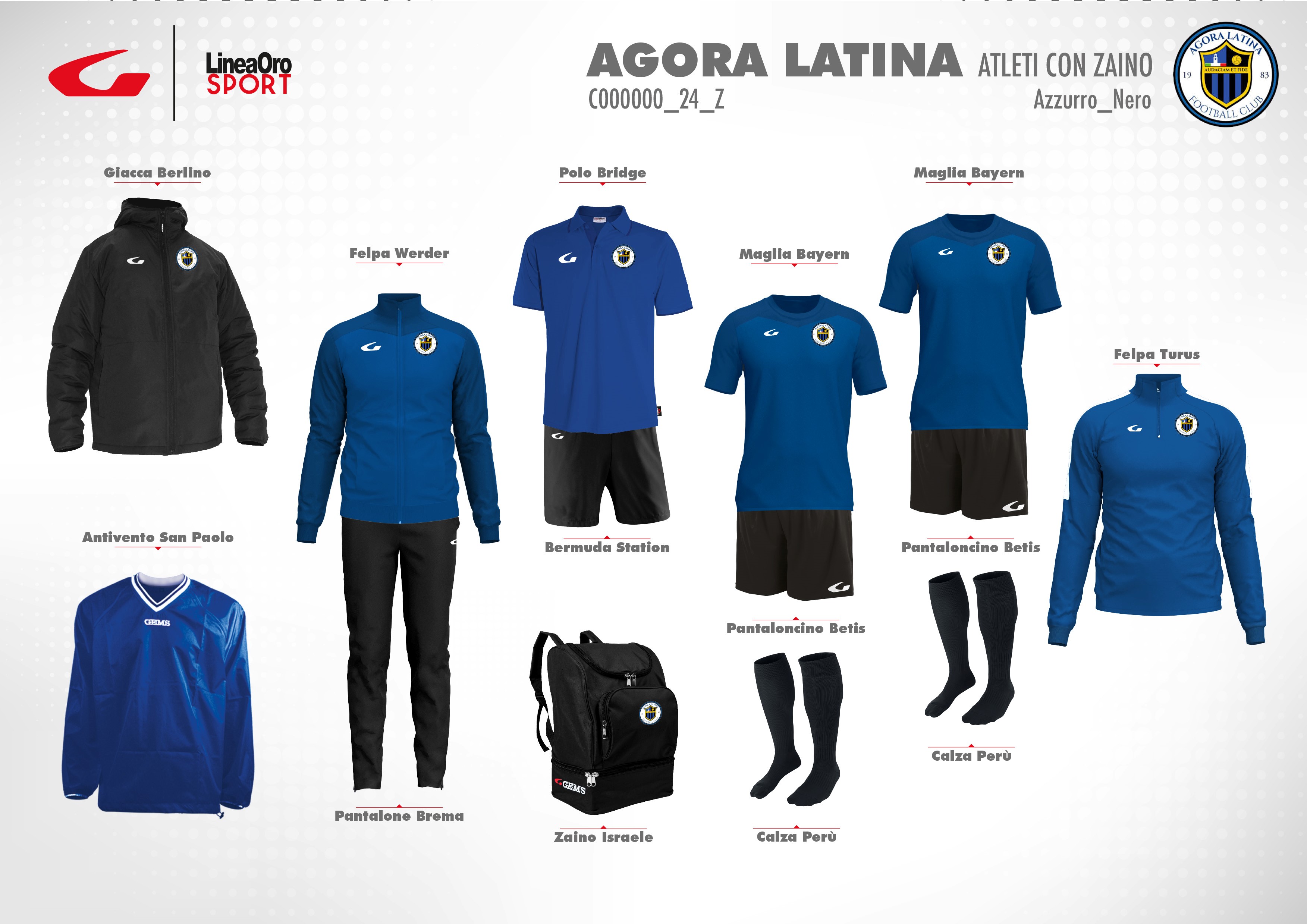AGORA LATINA 24 SET ATLETI ZAINO-XXS